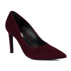 Dámské elegantní boty 1366 bordo velur