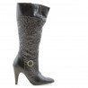 Dámské kozačky 1108 crep lak káva