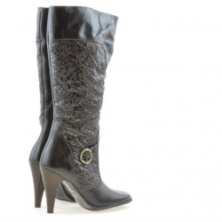 Dámské kozačky 1108 crep lak káva