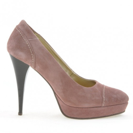 Elegantní dámské boty 1082 růžová antilopa