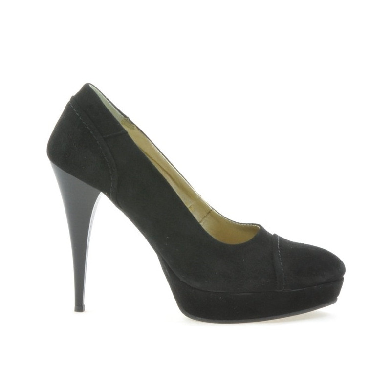 Elegantní dámské boty 1082 černá antilopa