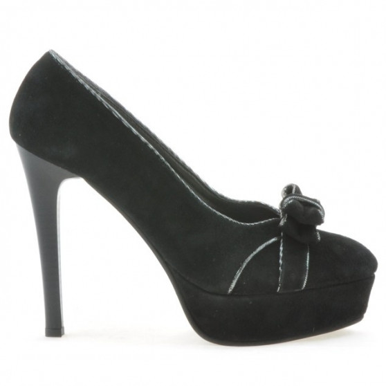 Elegantní dámské boty 1095 černá antilopa+stříbrná