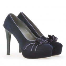 Elegantní dámské boty 1095 indigo antilopa + fialová