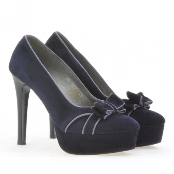 Elegantní dámské boty 1095 indigo antilopa + fialová