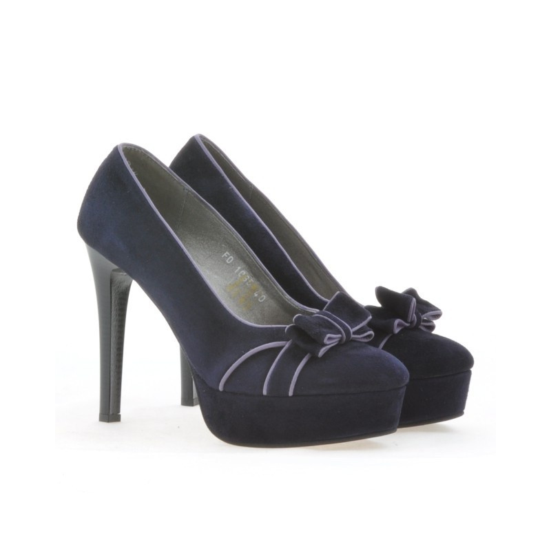 Elegantní dámské boty 1095 indigo antilopa + fialová