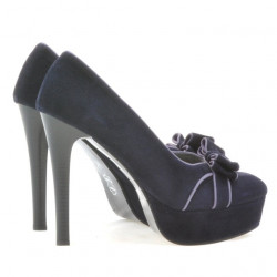 Elegantní dámské boty 1095 indigo antilopa + fialová