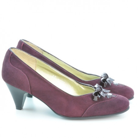 Dámské elegantní boty 1064 antilopa bordo