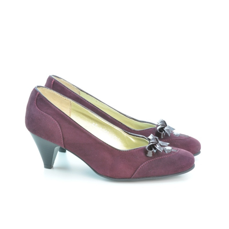 Dámské elegantní boty 1064 antilopa bordo