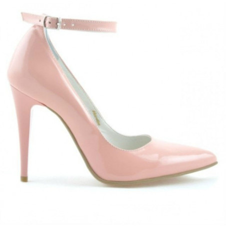Elegantní dámské boty 1247 lakované růžové