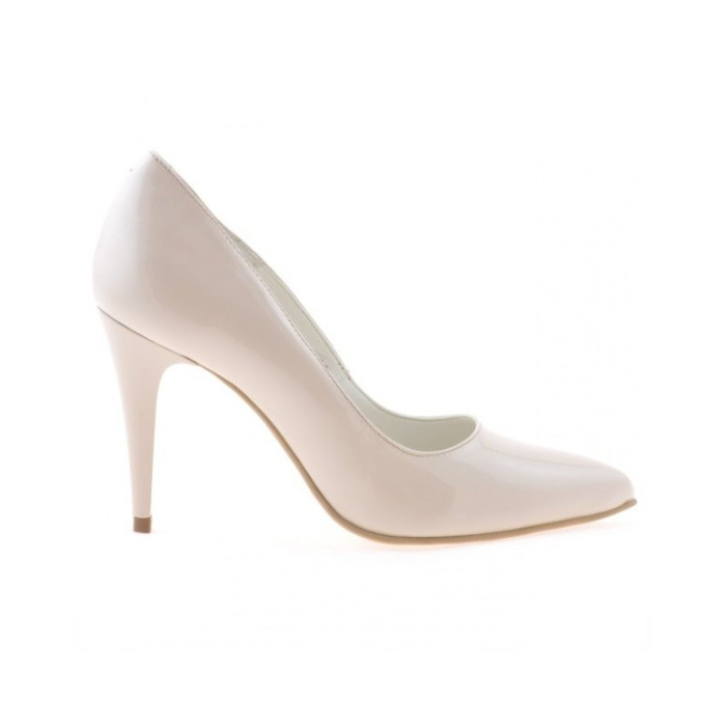Elegantní dámské boty 1246 lakovaný slonovinový
