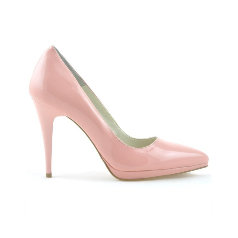 Elegantní dámské boty 1244 růžový lak