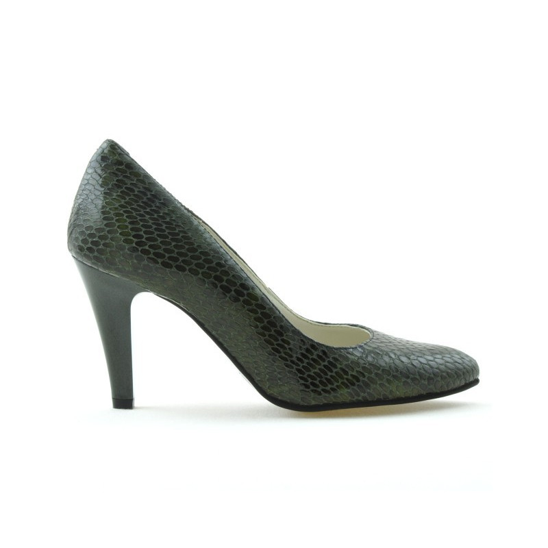 Elegantní dámské boty 1234 krokodýl zelený