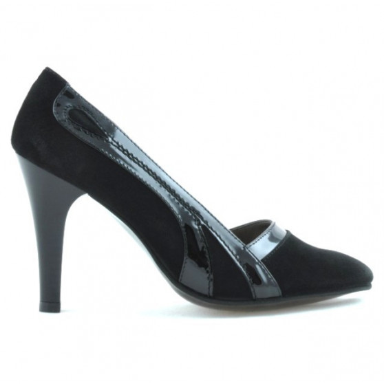 Elegantní dámské boty 1208 černá antilopa kombinace