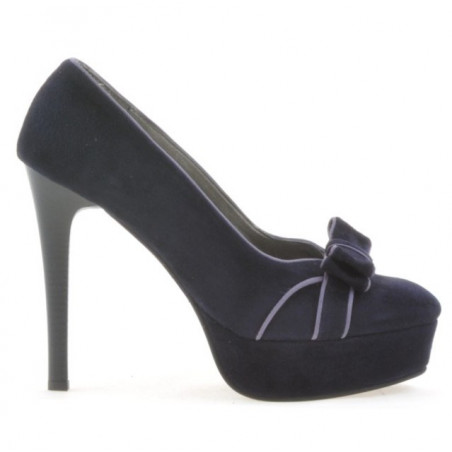 Elegantní dámské boty 1095 indigo antilopa + fialová