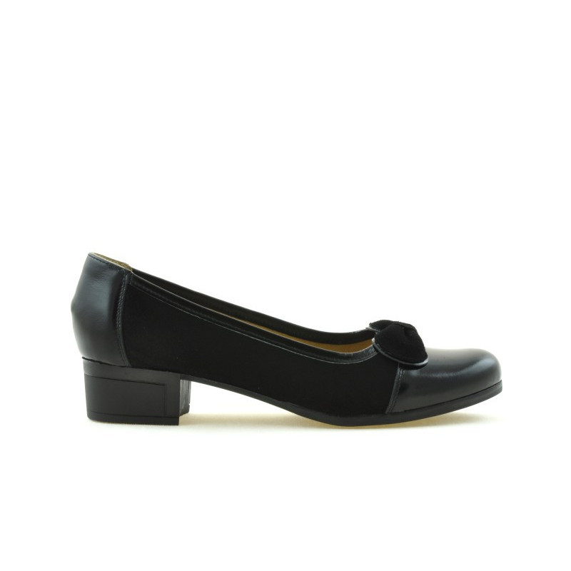 Dámské casual / elegantní boty 650 lak černá kombinovaná