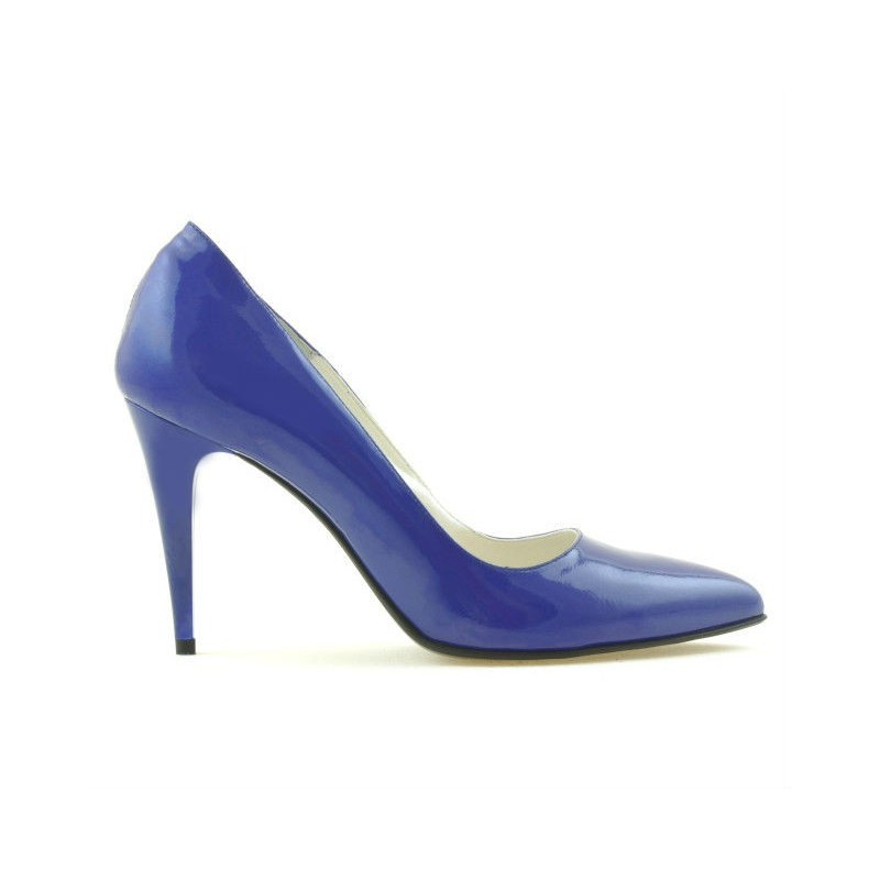 Elegantní dámské boty 1246 modrý lak